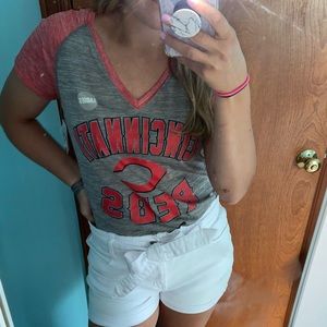 Ladies V Neck Cincinnati Reds Shirt